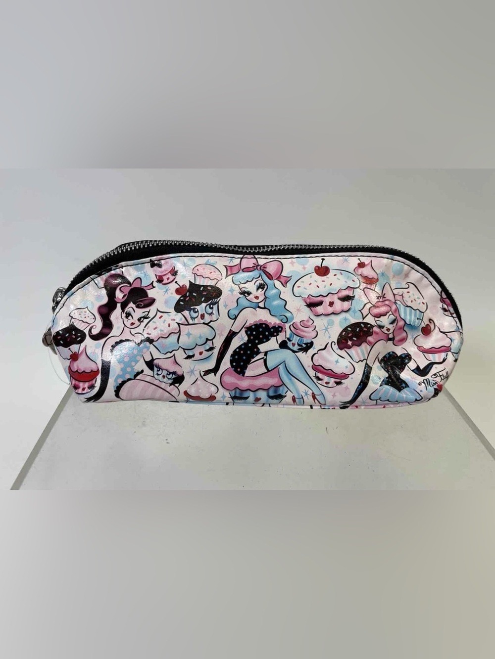 Fluff - Rockabilly Ladies Cupcake Dolls Pencil Bag or Cosmetic Bag NWT